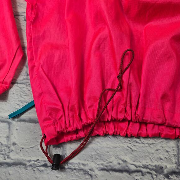 VTG 90s Columbia Men's Jacket Hot Pink Colorblock 1/4 Zip Windbreaker Pullover L - Picture 13 of 16